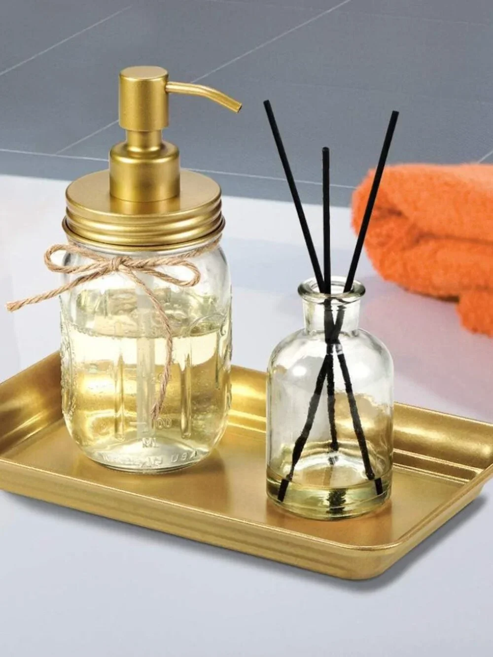 Farmhouse Metal Vanity Tray Guest Hand Towel Dispenser Kitchen Bathroom Decor - Picture 4 of 7